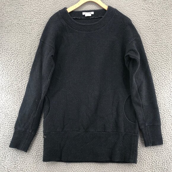 Lacoste Sweatshirt Women 38 US Medium Gray Quilted Pullover Pockets Jersey Tunic - Picture 1 of 11